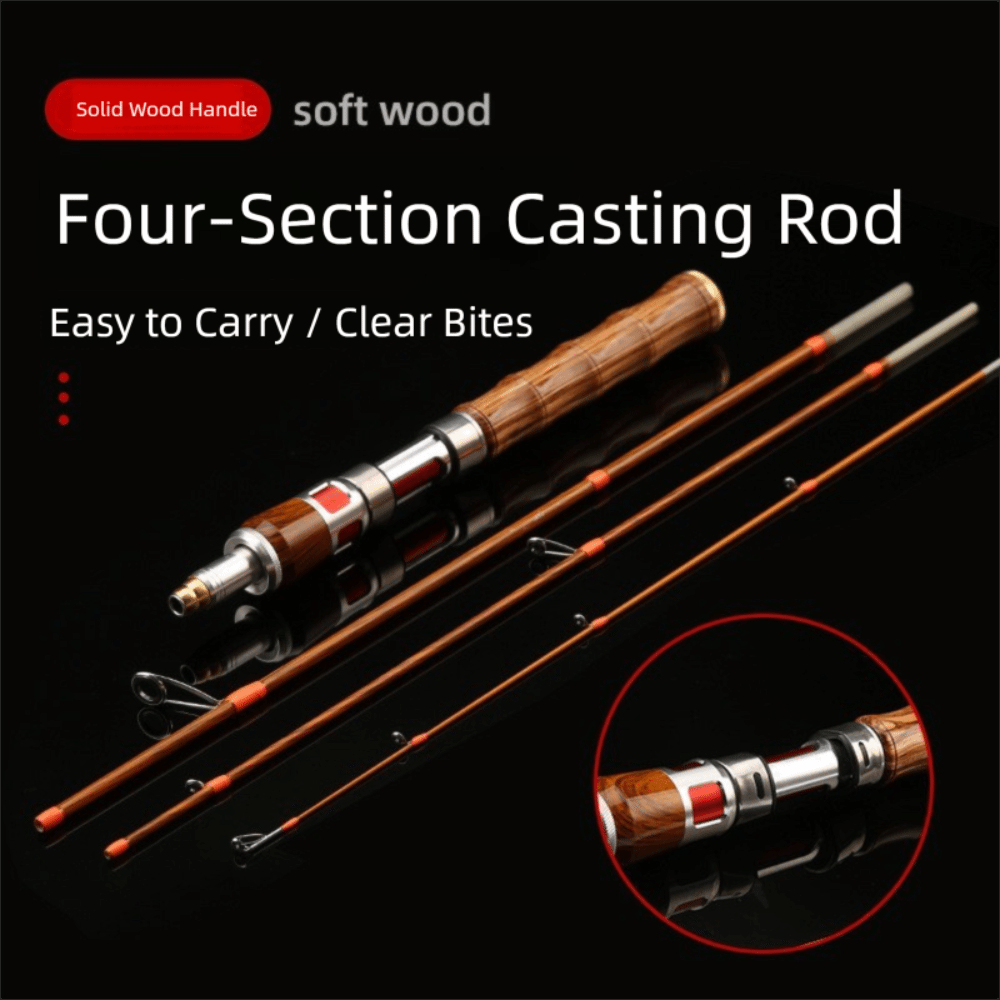 Fishing Rod Carbon Fiber - Canne à pêche Spinning 4 Sections,